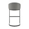 Armen Living Atherik Counter Stool in Black Metal with Gray Faux Leather 840254335875 - alternate 2